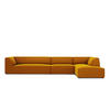 ECKSOFA rechts Ruby aus Samt gelb 5 Sitzplätze - Gelb, Textil (180/366cm) - Micadoni