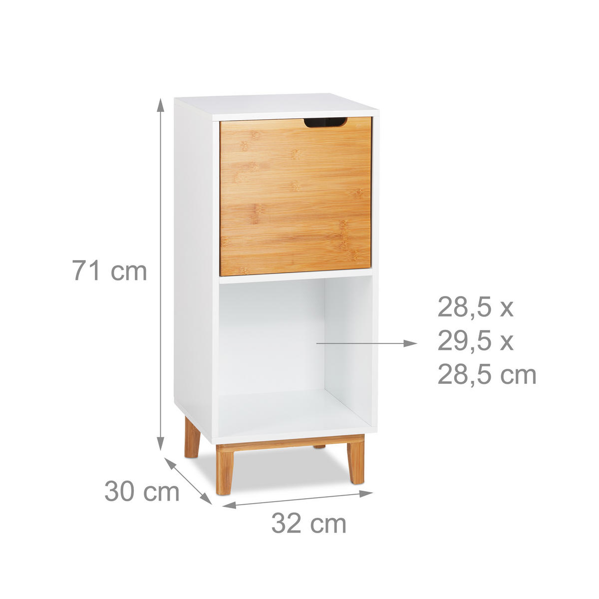 STANDREGAL - Weiß, Holz/Holzwerkstoff (32/71/30cm) - Relaxdays