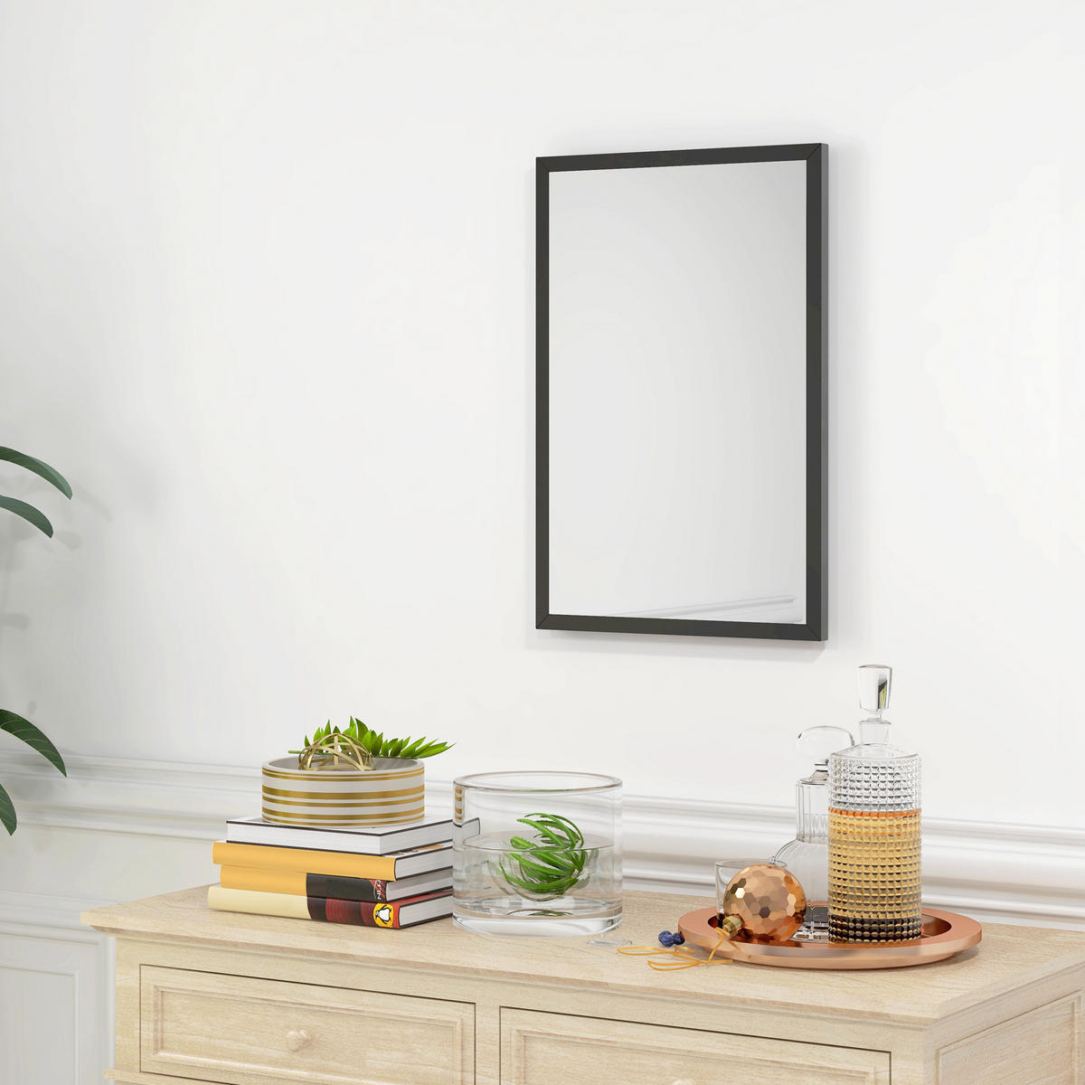 WANDSPIEGEL Schwarz 40/60 cm - Schwarz, Glas (40/60/2cm) - PANGIVO
