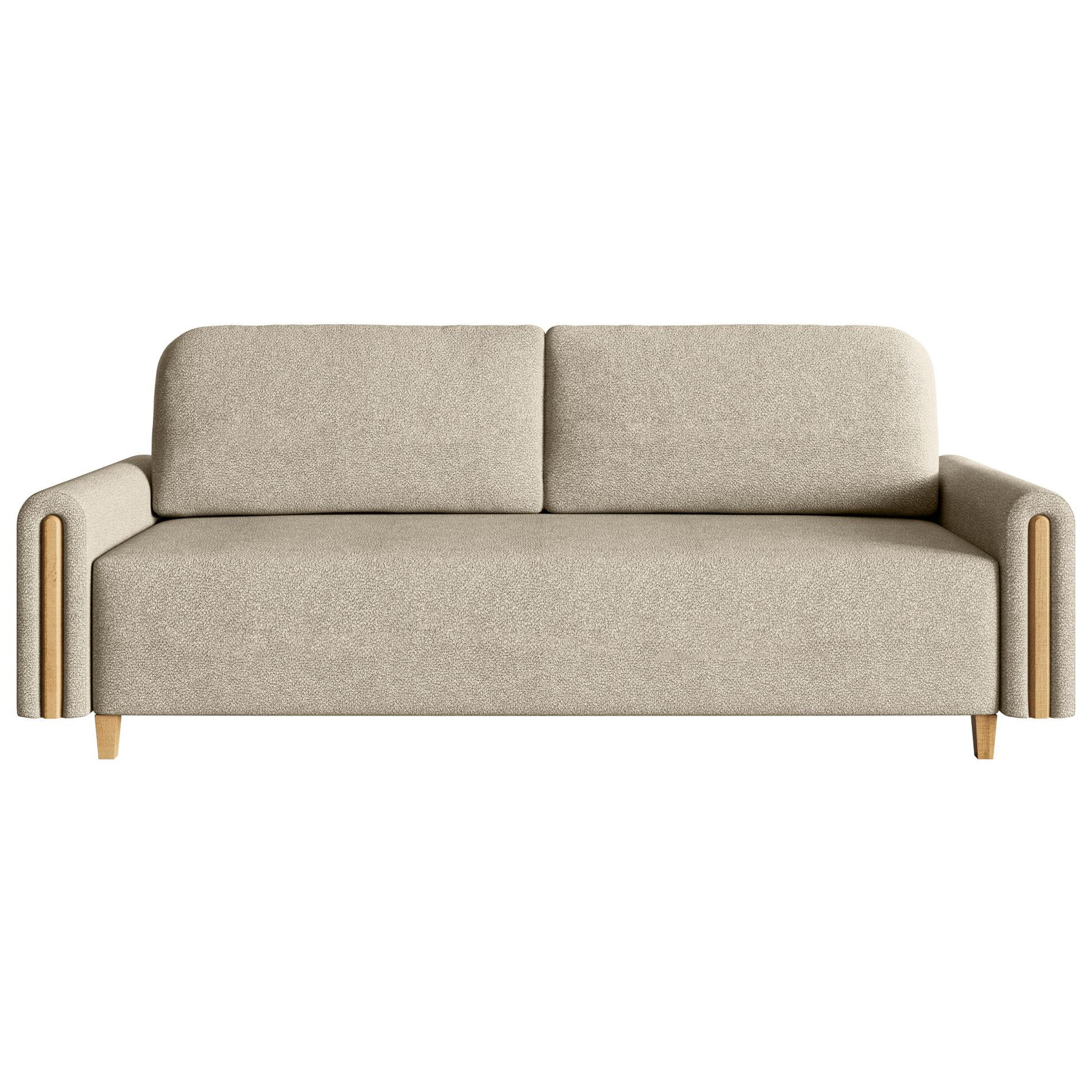 3-SITZER SCHLAFSOFA Majla Beige - Eichefarben/Beige, Holz/Textil (236/93/97cm) - Selsey