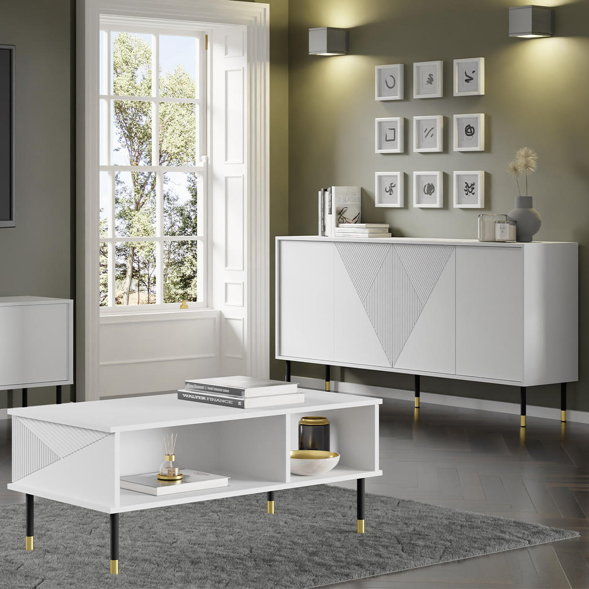 COUCHTISCH Aglaé Weiß - Weiß, Holzwerkstoff (55/110/45cm) - Petits-meubles