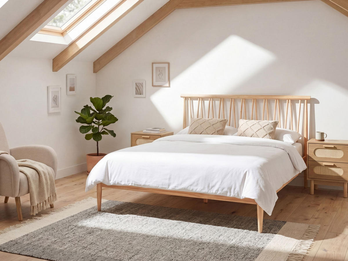 BETT mit Lattenrost 180/200 Kiefernholz Hellbraun Urdos - Hellbraun, Holz (180/200cm) - Beliani