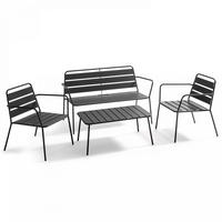 GARTENMÖBEL 5-tlg., Grau - Grau, Metall - Oviala