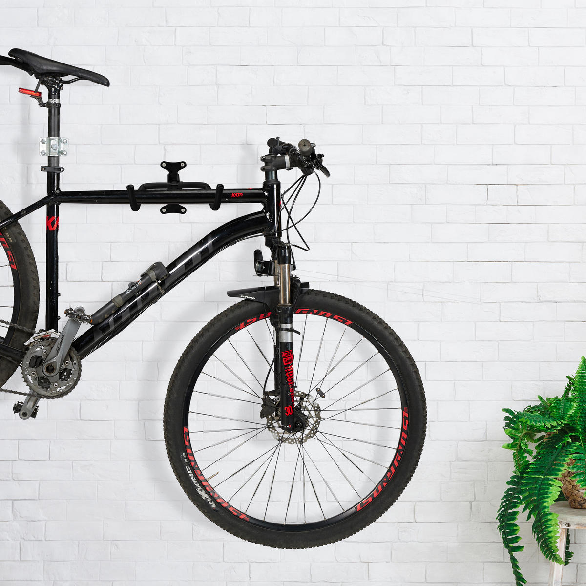 FAHRRAD-WANDHALTERUNG - Schwarz, Textil/Metall (27/18/36cm) - Relaxdays
