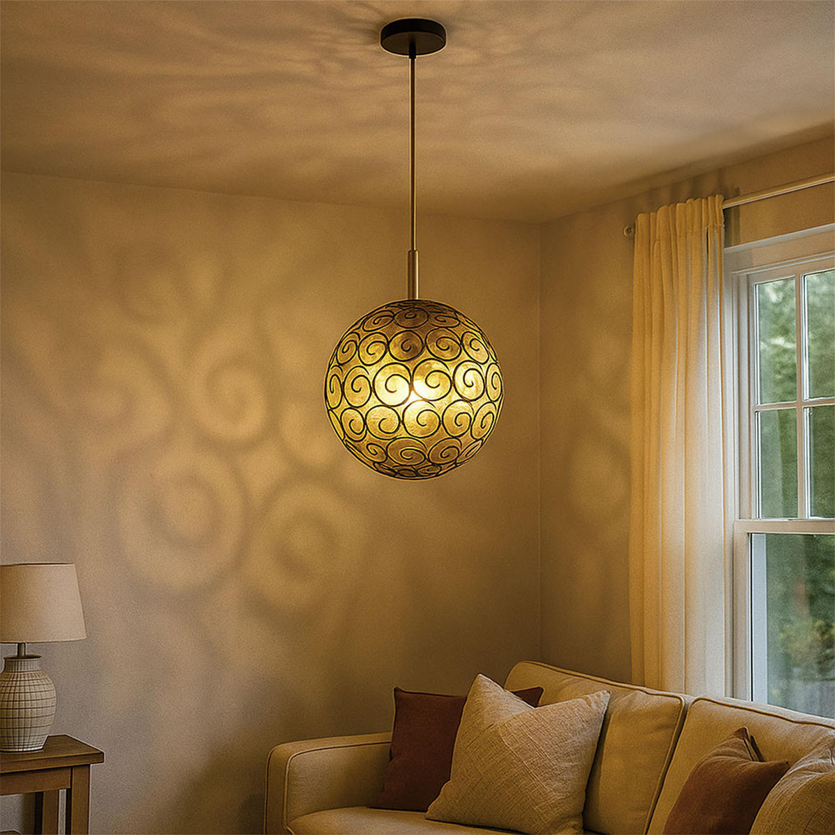 LED HÄNGELEUCHTE Metall Glas Gold - Goldfarben, Metall (35/35/120cm) - Globo Lighting
