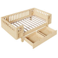 KINDERBETT 90/200 cm in Holzfarbe mit 2 Schubladen Massivholz Skandinavisches Design - Naturfarben, Holzwerkstoff (90/200cm) - STILVORA