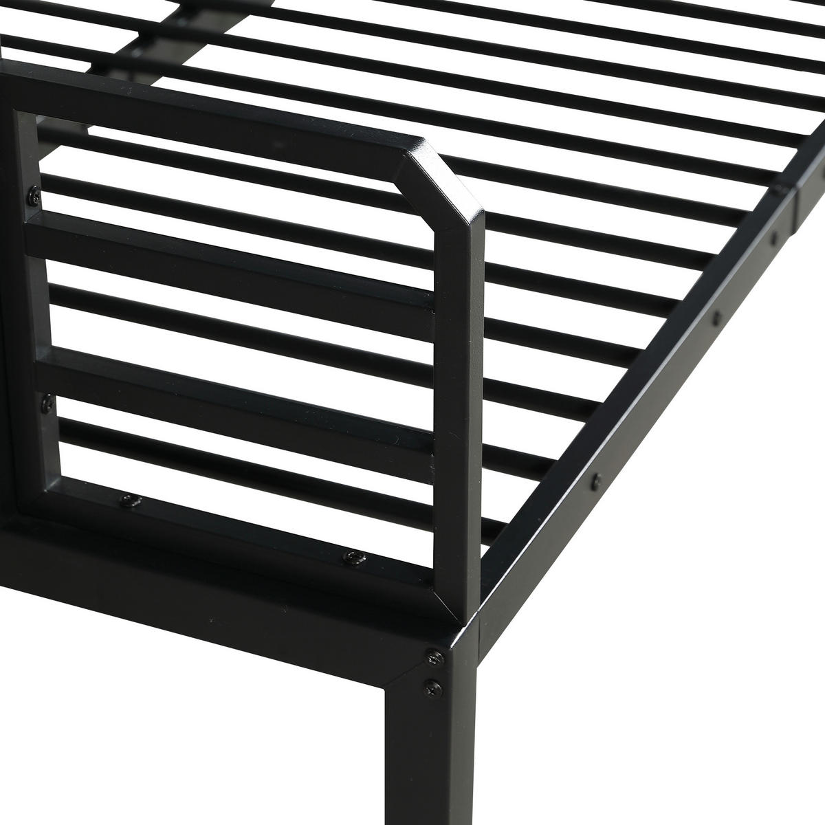 BETT Etagenbett Schwarz + Vintage-Holz 90x200/120x200 cm - Schwarz, Metall (90/200cm) - ComfortXL