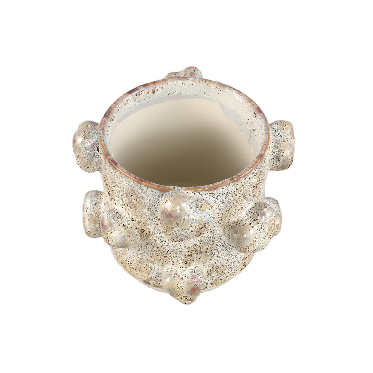 TOPF Valentin Beige 22/21.5/17cm - Beige, Keramik (17cm) - PTMD Collection