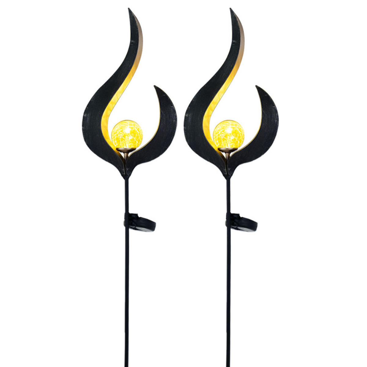 LED AUSSENLEUCHTE Solar Bronze 3er Set - Bronzefarben, Glas (16.7/6/90cm) - Globo Lighting