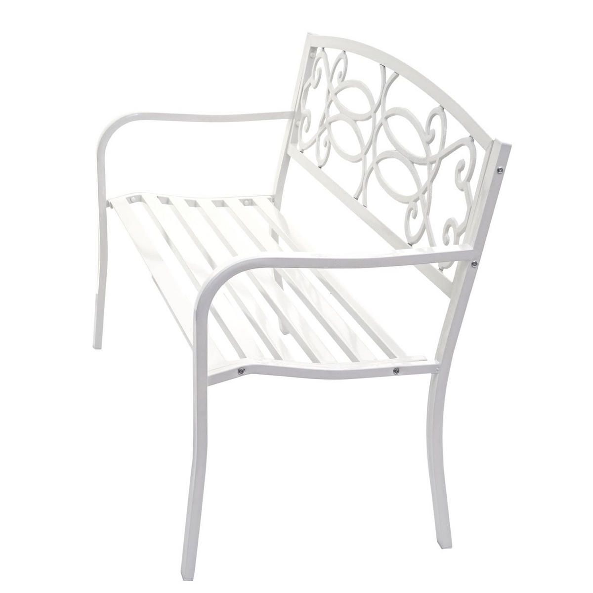 GARTENBANK 87x127x58cm Weiß 2-Sitzer - Weiß, Metall (127/87/58cm) - PROREGAL