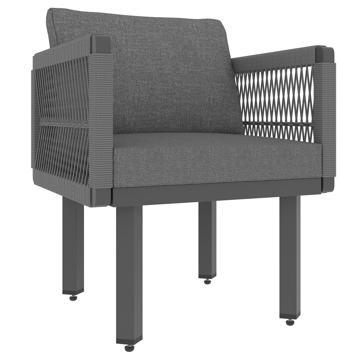 GARTENLOUNGE 6-teilig Ecksofa Sessel Tisch Outdoor Grau - Grau, Metall - FLIEKS