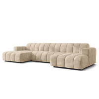 WOHNLANDSCHAFT AENIS Creme Chenille - Creme, Holz (398/85/165cm) - MASSENO