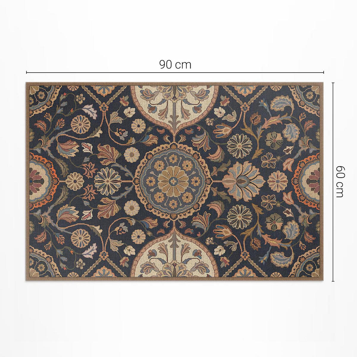 TEPPICH 60x90 cm Blumen & Ornamente - Dunkelbraun, Kunststoff (60/90cm) - Wallfluent