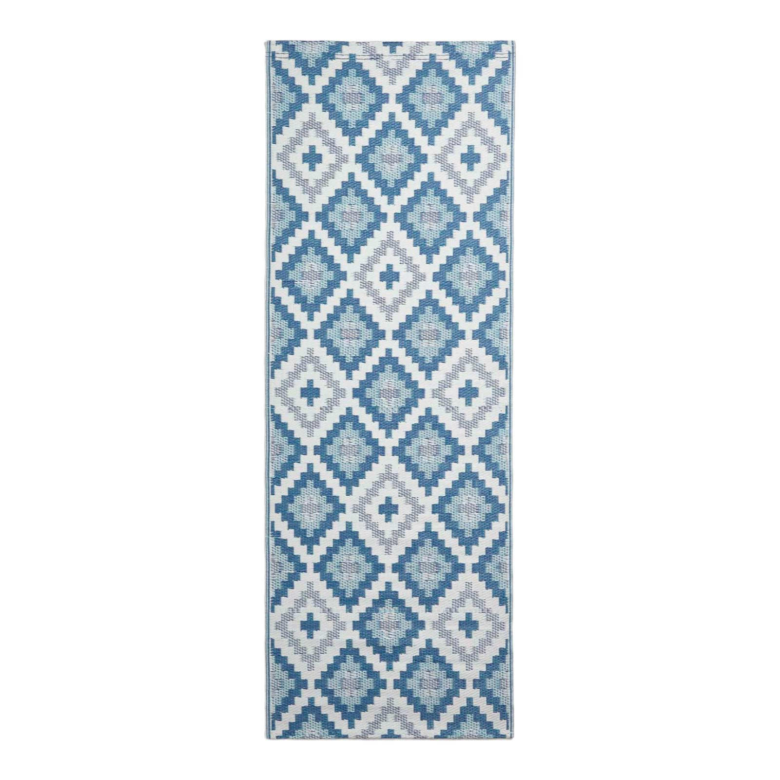OUTDOORTEPPICH-LÄUFER Mia geometrisch gemustert 75/200 cm - Blau, Kunststoff (75/200cm) - Homescapes