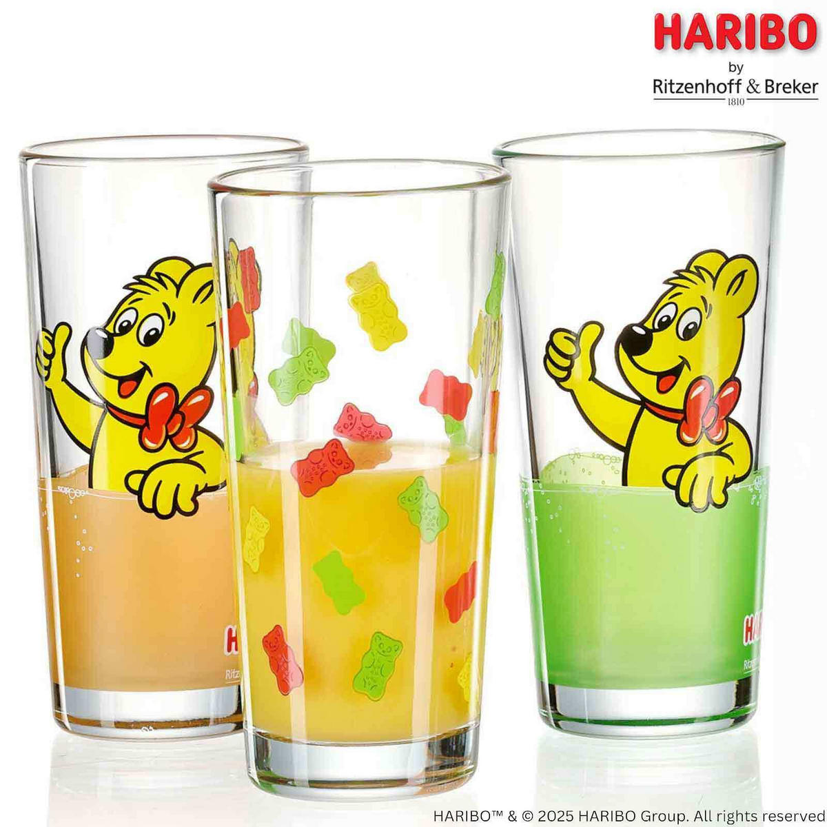 TRINKGLÄSER Haribo Thumbs Up grün 380 ml 6er Set - Grün, Glas (0.38L) - Ritzenhoff Breker