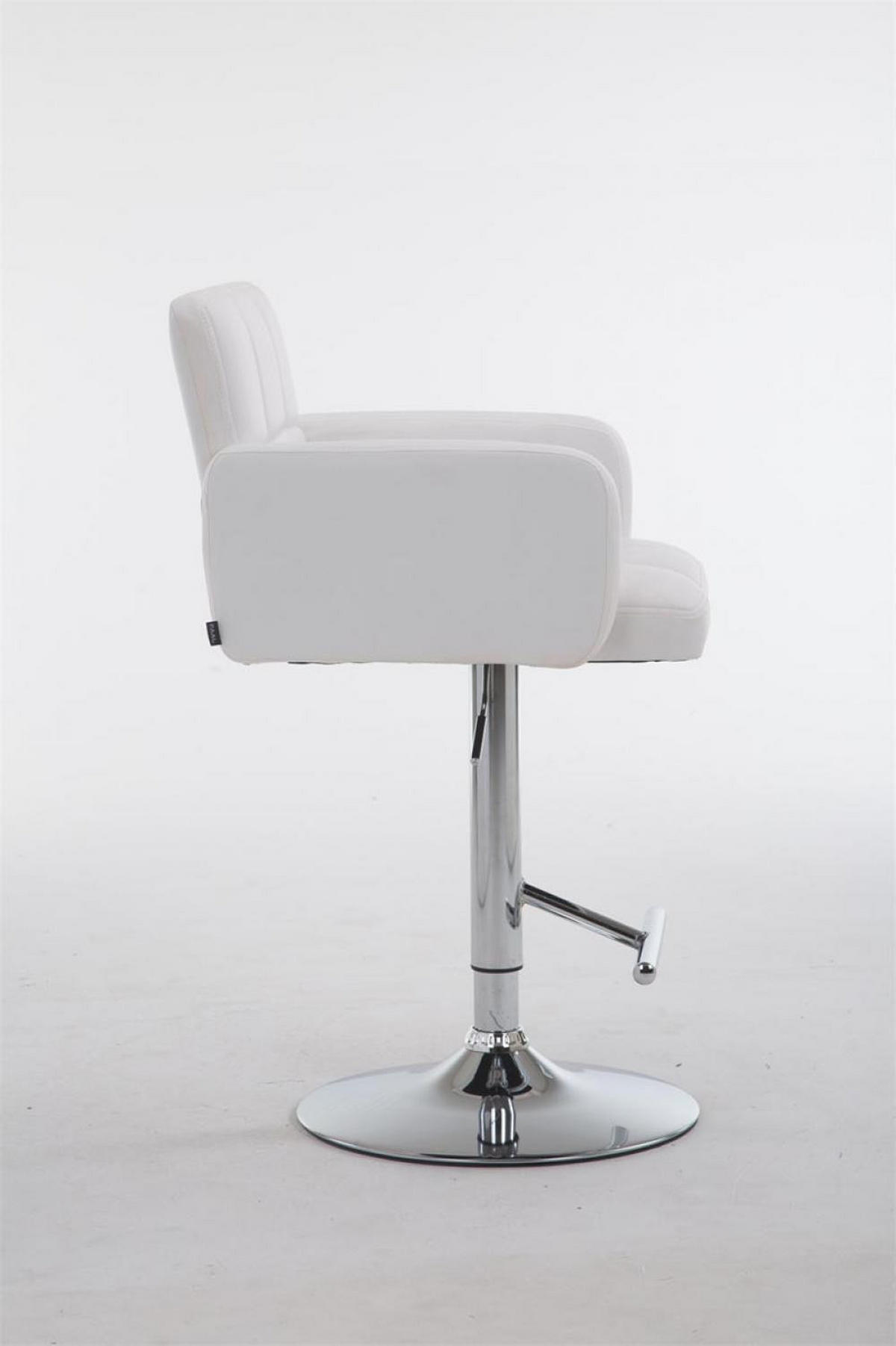 BARHOCKER Lederlook weiß - Chromfarben/Weiß, Textil/Metall (60/93/56cm) - CLP