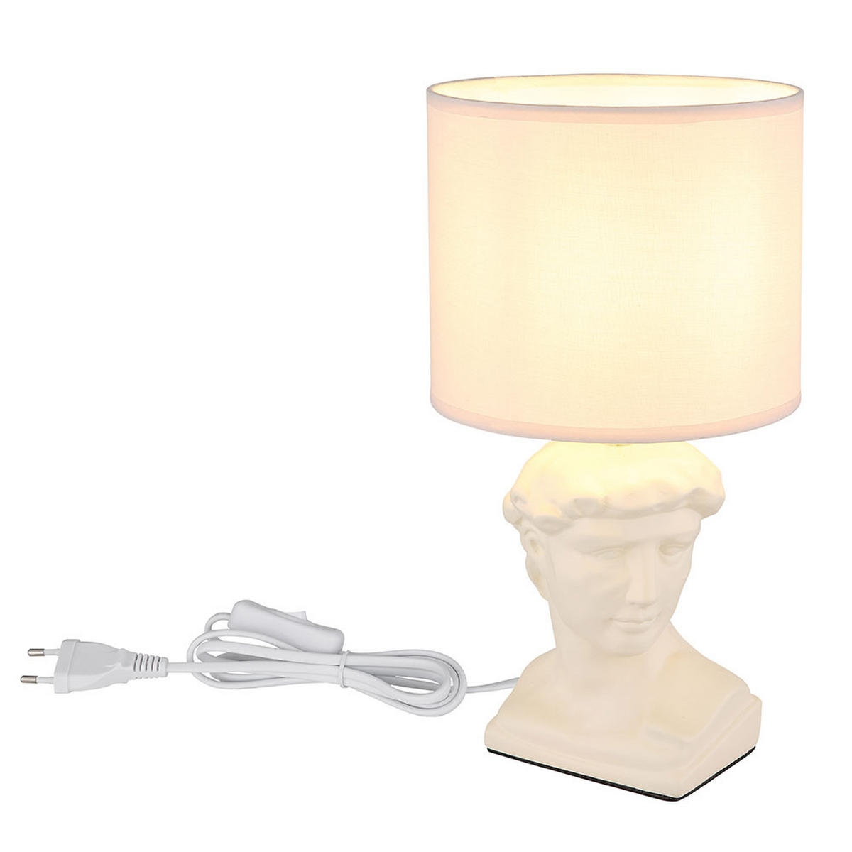 LED TISCHLEUCHTE Keramik Beige - Beige, Textil (17.5/17.5/33cm) - Globo Lighting