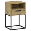 NACHTTISCH RECTUS Nachtschrank, Modern - Eichefarben/Schwarz, Holzwerkstoff (40/65/39cm) - KONSIMO®
