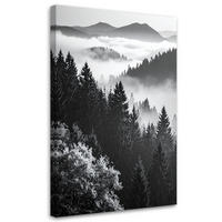 LEINWANDBILD Schwarz-weiße Berglandschaft 40x60cm - Schwarz, Textil (40/60cm) - Feeby