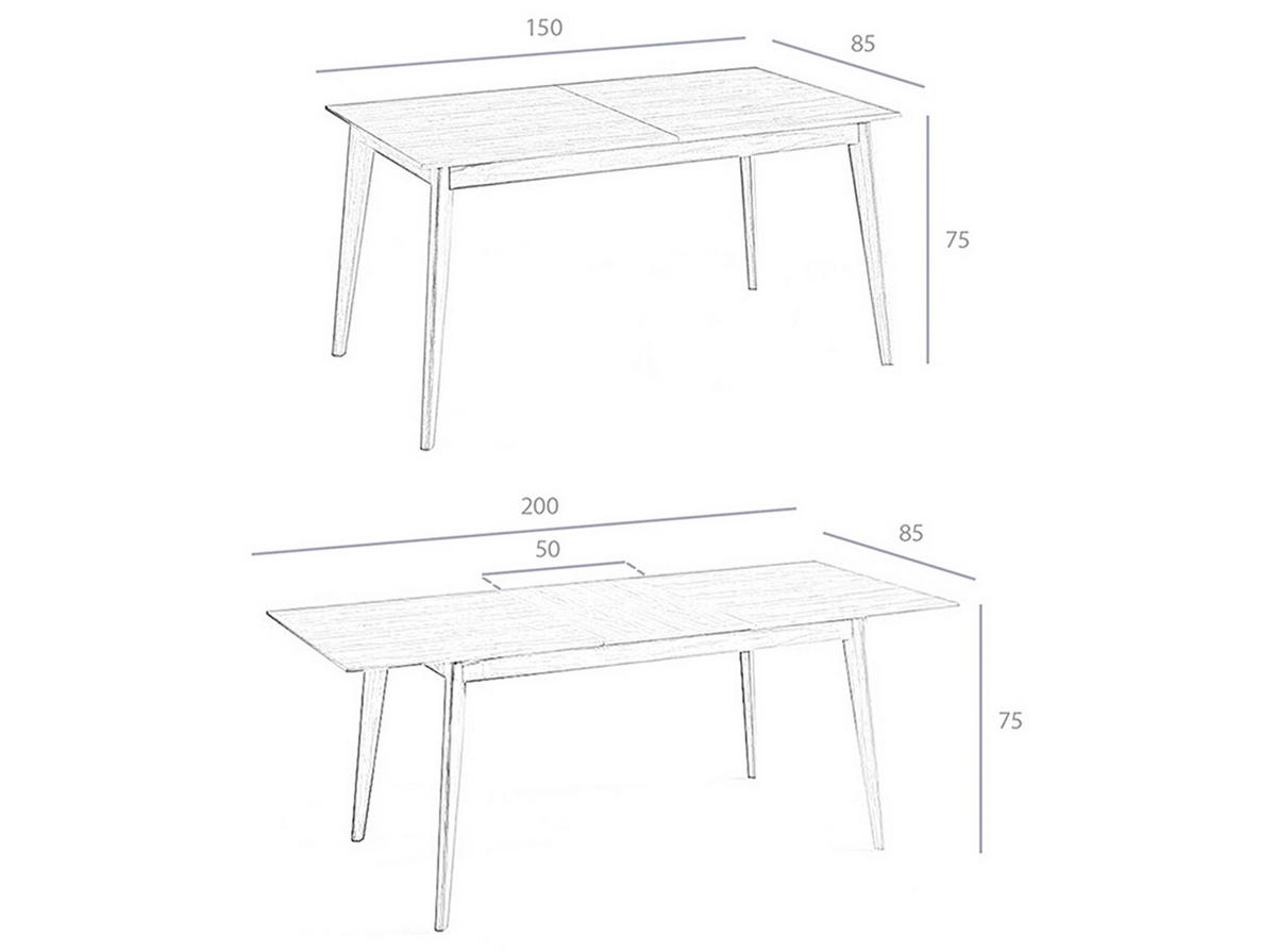 ESSTISCH Rechteckig Walnuss 150/85/75 cm - Walnussfarben, Holz (85/150/75cm) - ANGEL CERDA