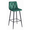 BARHOCKER 1 Stück dunkelgrüner Velours, gepolsterte Rückenlehne, bequemes und modernes Design für Küche oder Theke - Grün, Textil (46/104/33cm) - Best For Home