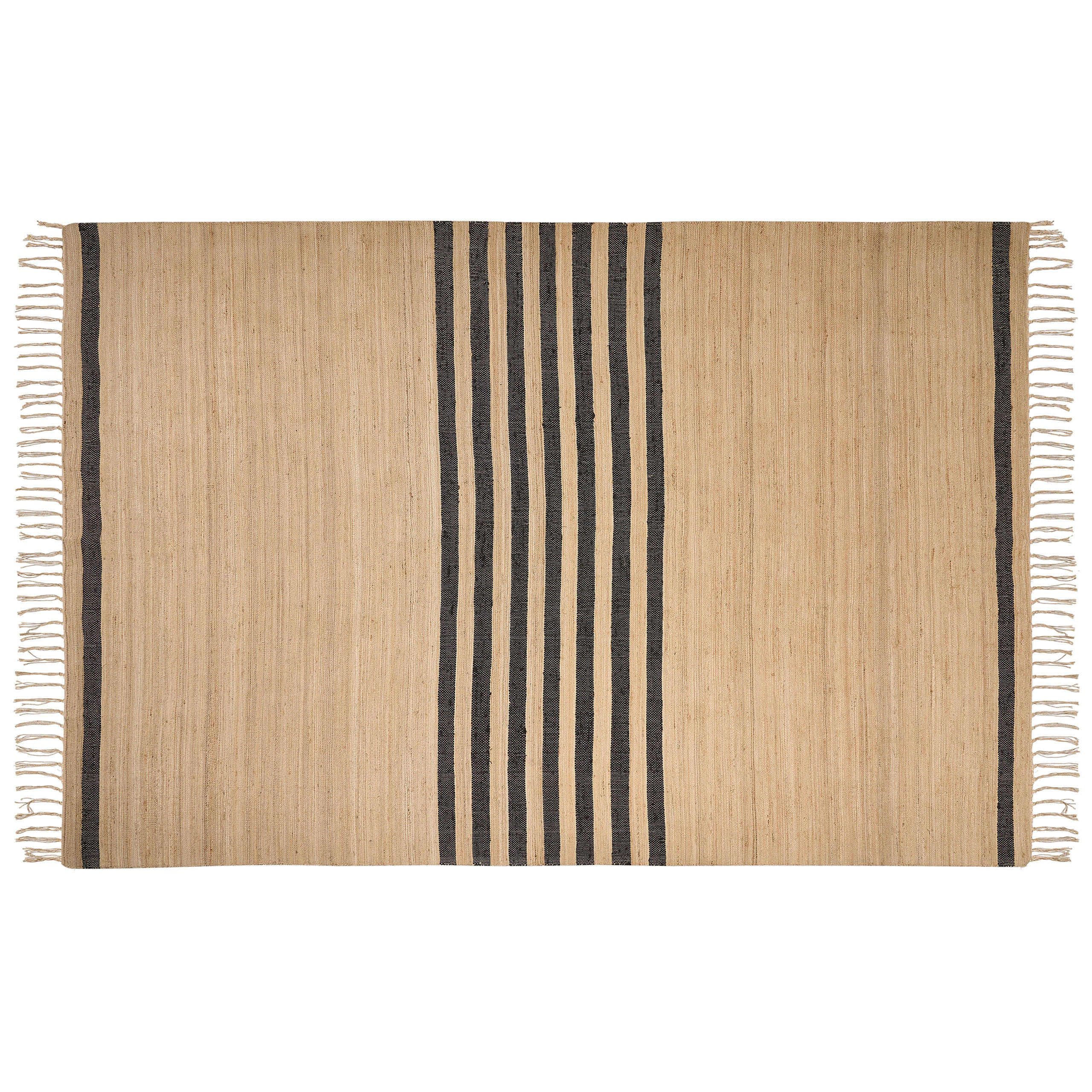 TEPPICH geflochten Beige 200/300 cm Ericek - Beige/Schwarz, Naturmaterialen (200/300cm) - Beliani