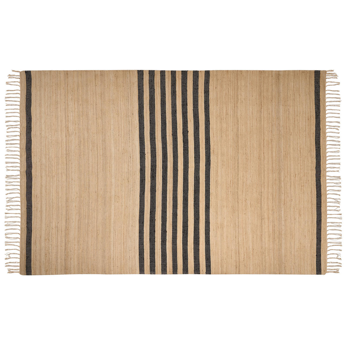 TEPPICH geflochten Beige 200/300 cm Ericek - Beige/Schwarz, Naturmaterialien (200/300cm) - Beliani