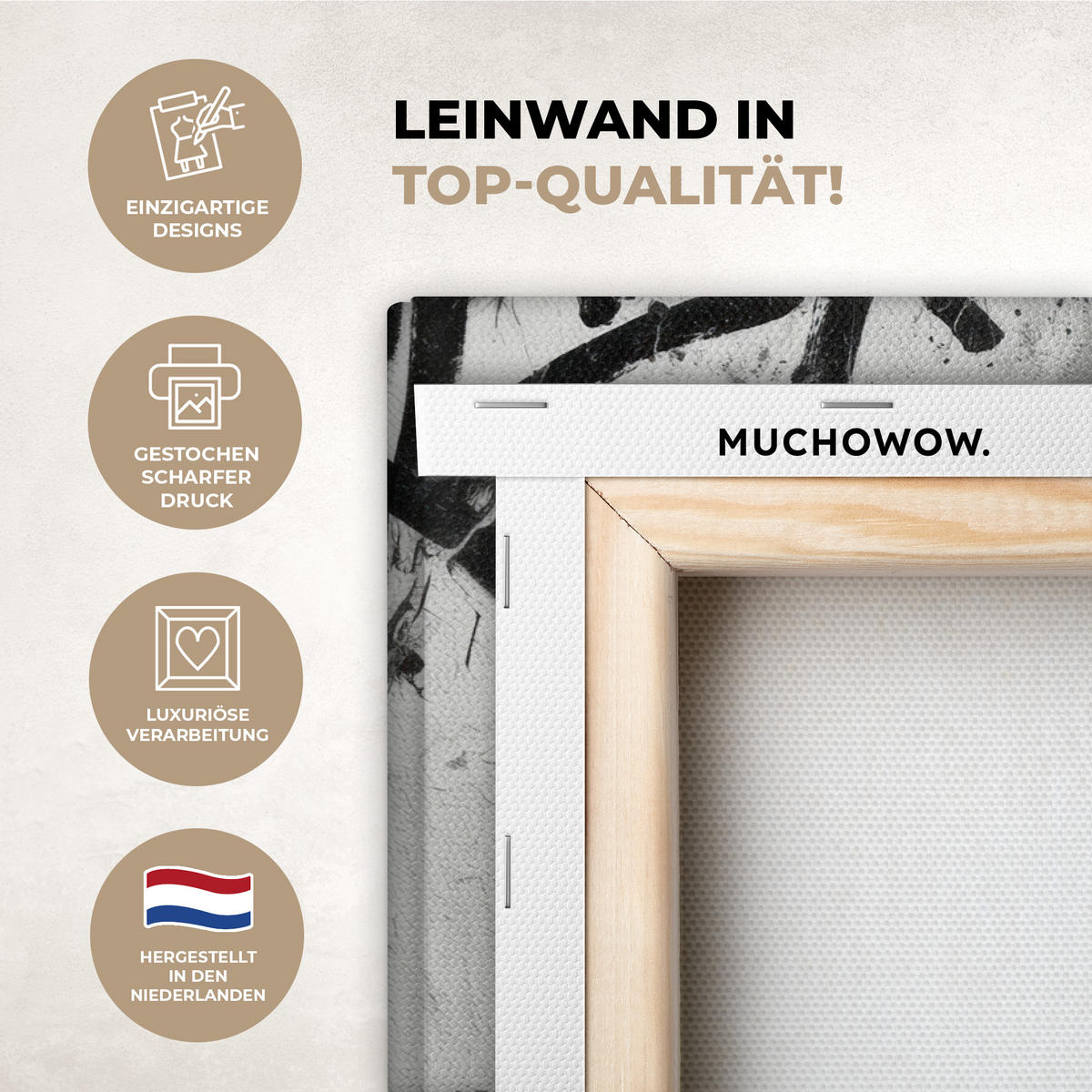 LEINWANDBILD Gesicht - Mund - Graffiti - Schwarz Wanddeko 90x60 cm - Schwarz, Textil (90/60cm) - MuchoWow