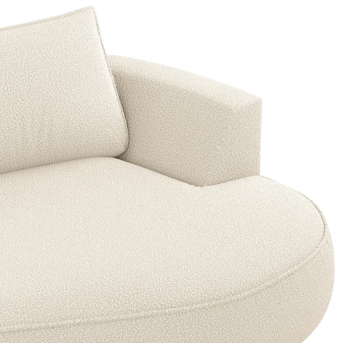 OTTOMANE - modular - Creme/Schwarz, Kunststoff/Textil (196/82/146cm) - home24