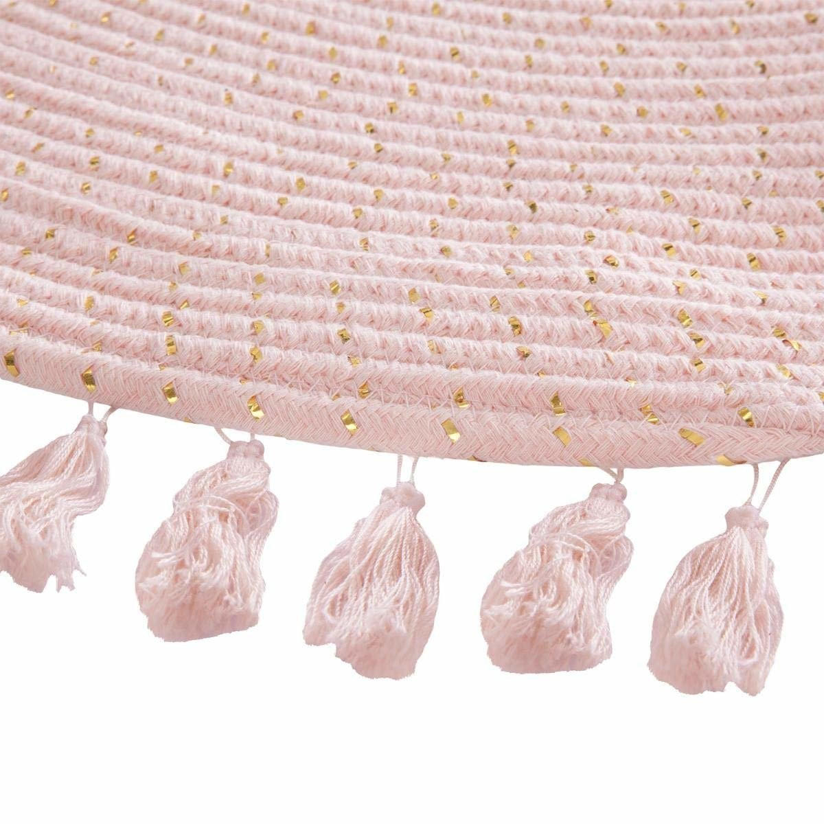 WEBTEPPICH Ø 90 cm Lurex - Rosa, Naturmaterialen (90/90cm) - Atmosphera Createur d´interieur