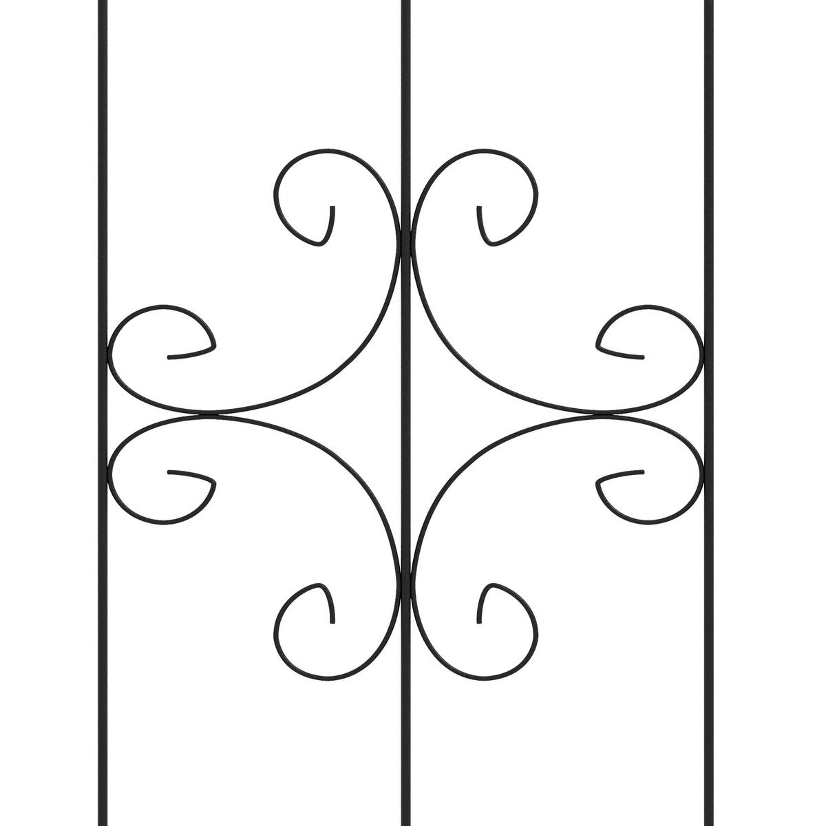 RANKGITTER DE-18328 4er-Set für Kletterpflanzen, 180 cm hoch Schwarz - Schwarz, Metall (1/180/50cm) - ComfortXL
