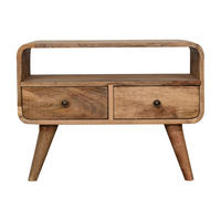 TV-ELEMENT Massives Mangoholz, Eichenholz-Finish 45 x 30 x 60 cm - Messingfarben/Braun, Holz/Metall (60/45/30cm) - Artisan Furniture