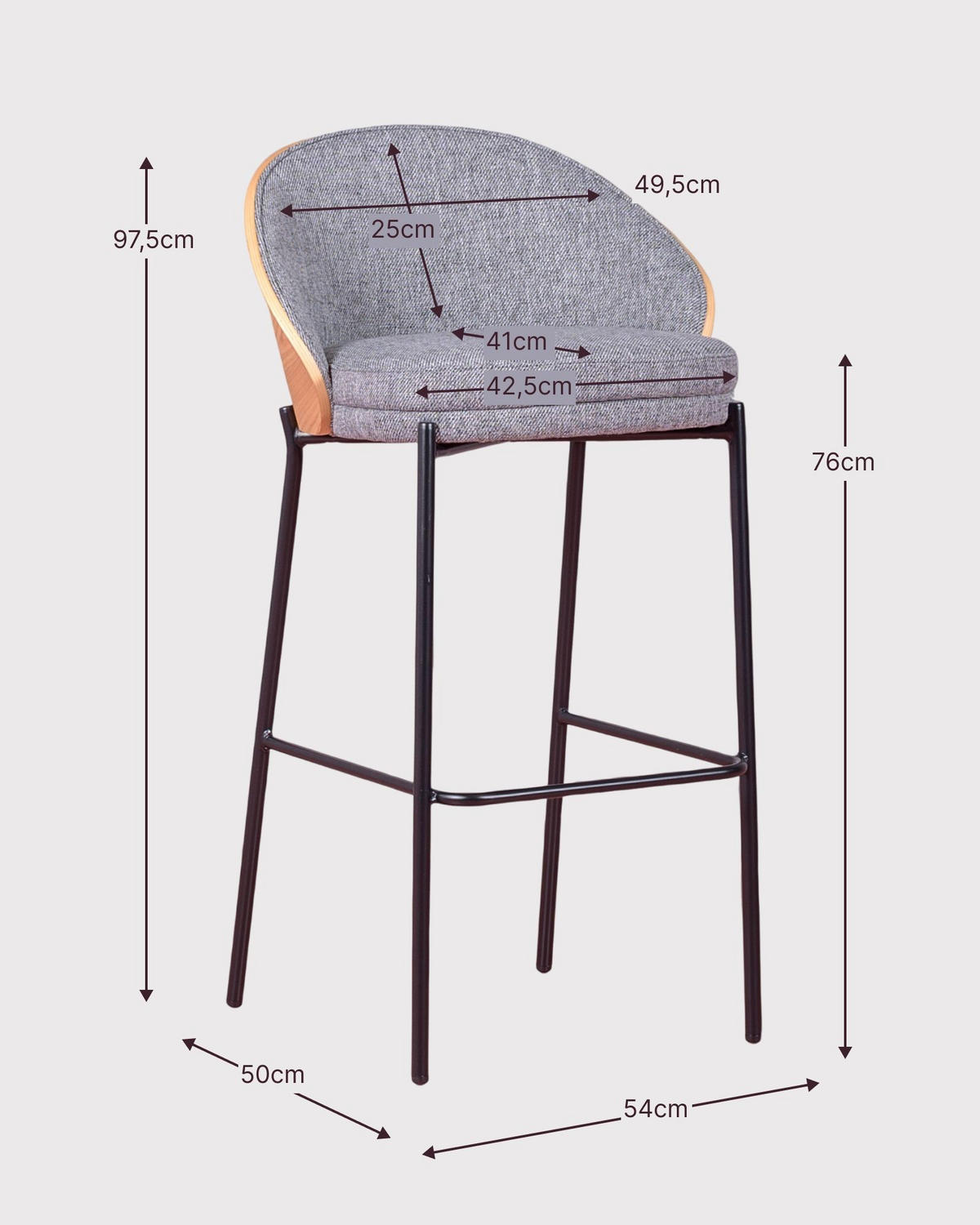 HOCKER Holz Grau - Grau, Holz (54/98/50cm) - Nest Dream