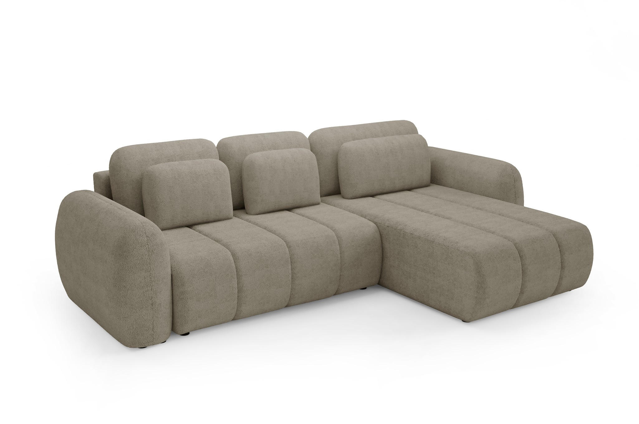 ECKSOFA Caria Mit Schlaffunktion - Beige, Holzwerkstoff/Textil (304/190cm) - Fun Möbel