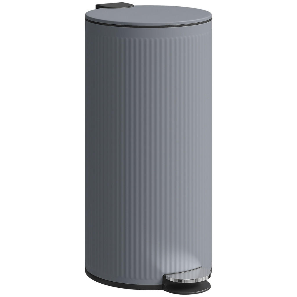 HOMCOM ODPADKOVÝ koš kov plast tmavě šedý