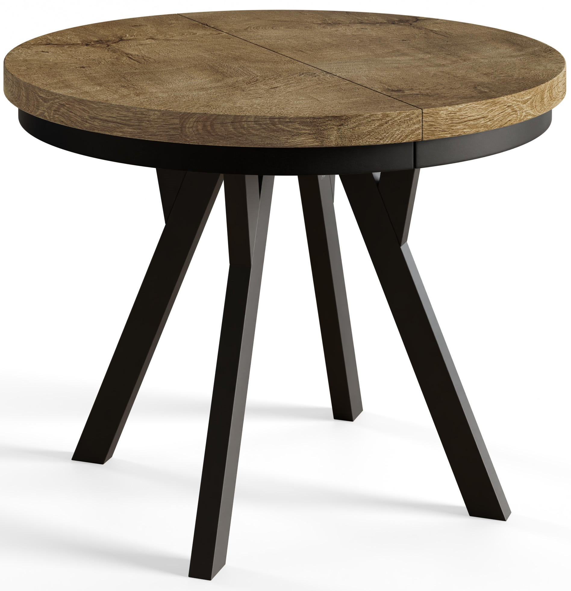 ESSZIMMERTISCH EVO, ausziehbarer Tisch 100 cm bis 200 cm, Farbe: LEFAKS, mit Holzbeinen in Farbe Schwarz - Dunkelbraun/Schwarz, Holzwerkstoff (100/100/77cm) - Alpi-Möbel