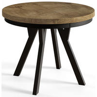 ESSZIMMERTISCH EVO, ausziehbarer Tisch 100 cm bis 200 cm, Farbe: LEFAKS, mit Holzbeinen in Farbe Schwarz - Dunkelbraun/Schwarz, Holzwerkstoff (100/100/77cm) - Alpi-Möbel