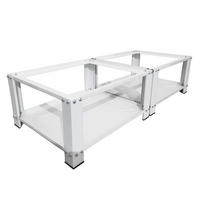 DOPPEL-PODEST für Waschmaschinen- oder Trocknererhöhung mit Stauraum - Weiß, Metall (54/31/127cm) - IVOL