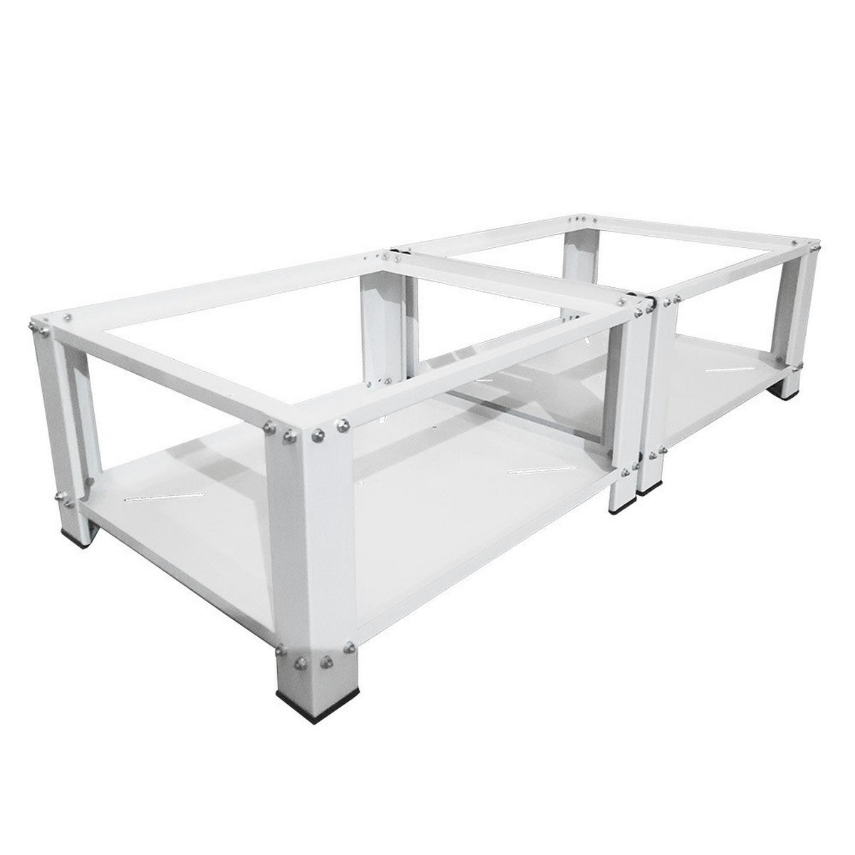 DOPPEL-PODEST für Waschmaschinen- oder Trocknererhöhung mit Stauraum - Weiß, Metall (54/31/127cm) - IVOL