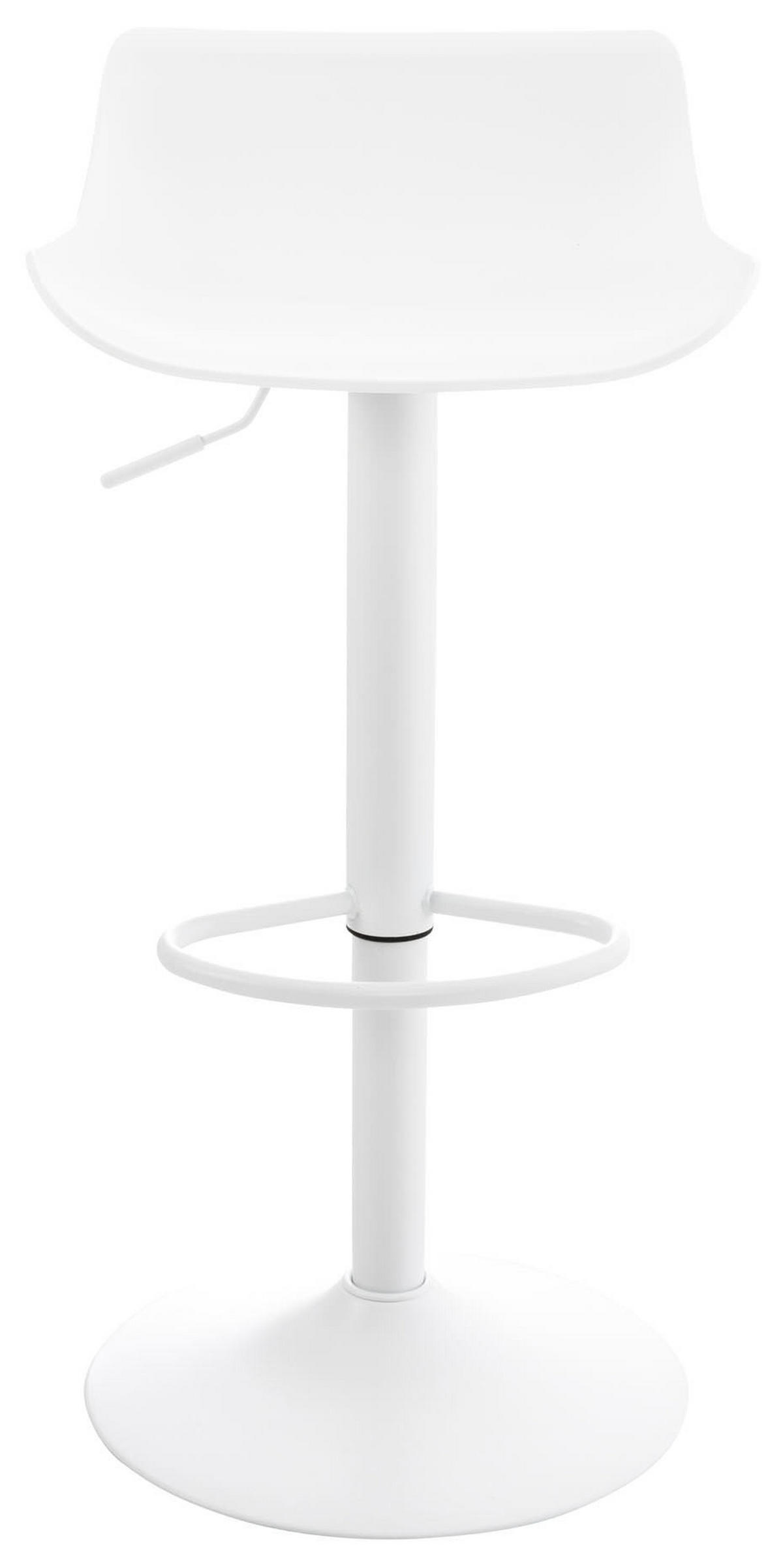 BARHOCKER 4er Set höhenverstellbar Weiß JUTO - Kunststoff, 68,5-94x43x44cm - Weiß, Kunststoff/Metall (43/75/44cm) - DELUKE