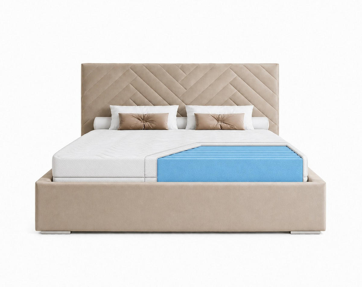 SCHAUMMATRATZE Olivia mit Massageschicht, 120x200 cm, Höhe 10 cm, H3, Aloe Vera - Weiß, Textil (120/200cm) - Marpur