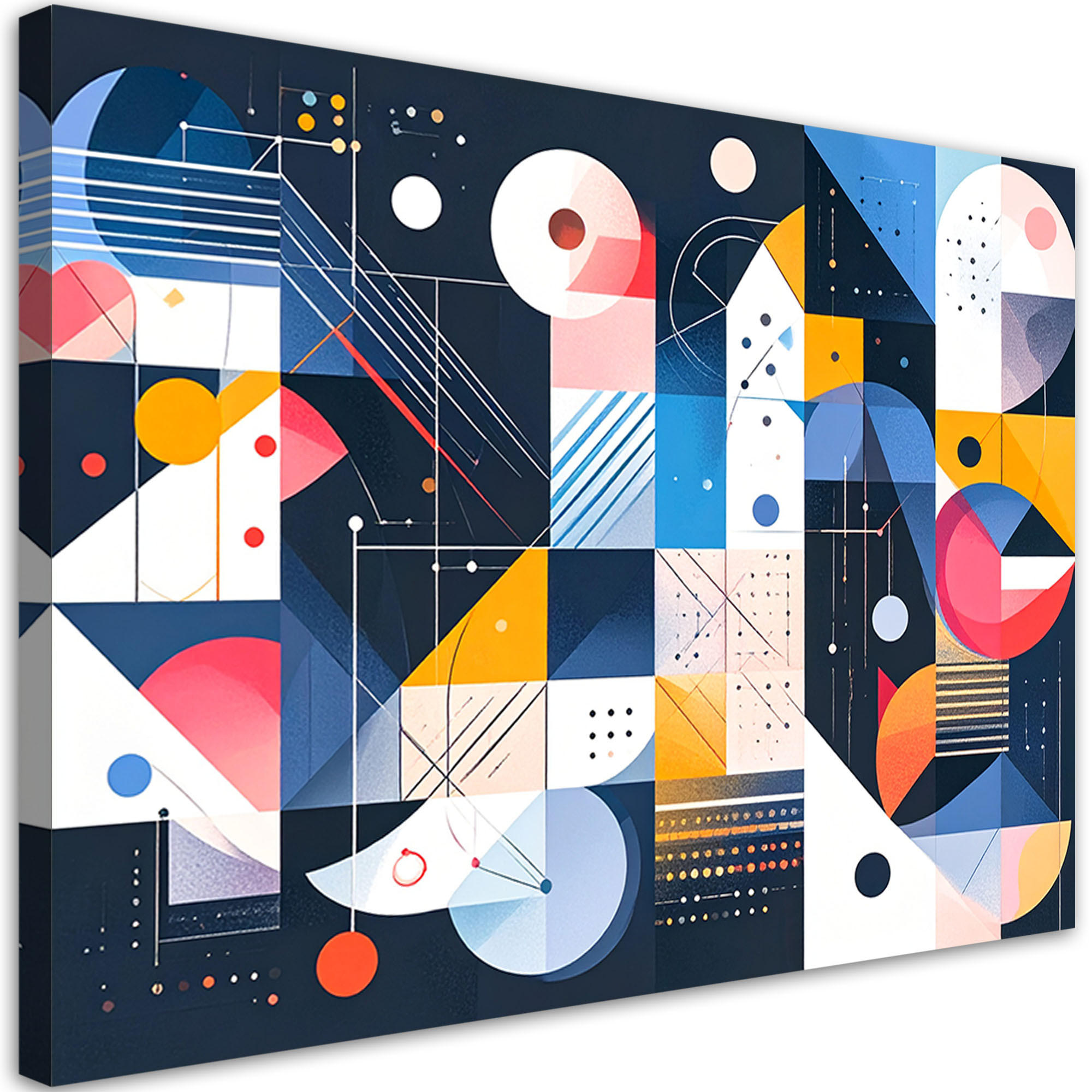 LEINWANDBILD Farbenfrohe Abstraktion 90x60cm - Multicolor, Textil (90/60cm) - Feeby