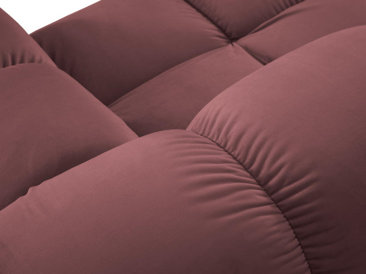 MODULARES-SOFA links Bellis aus Samt rosa 4 Sitzplätze - Pink, Textil (94/63/282cm) - Micadoni