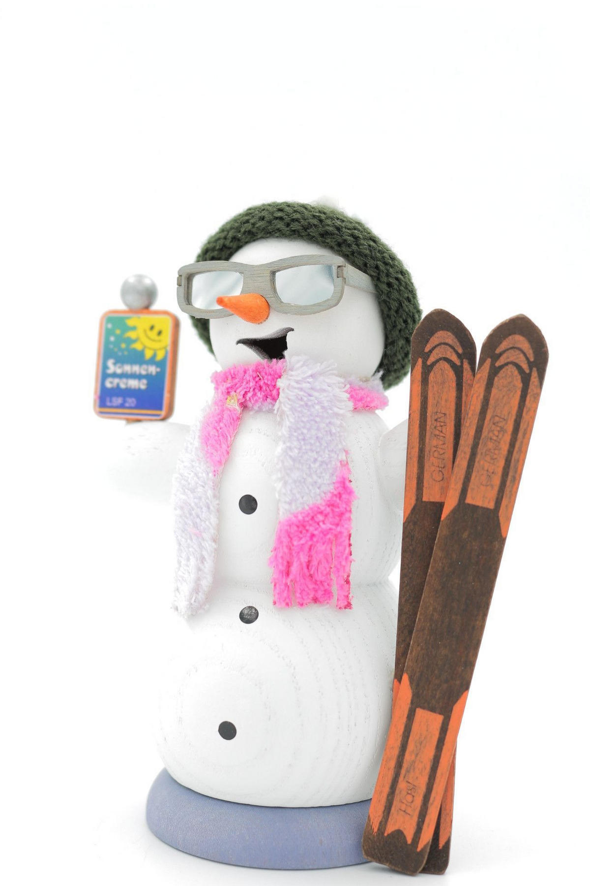 RAUCHFIGUR Schneemann Après-Ski 13 cm - Multicolor, Holz (6/13/10cm)