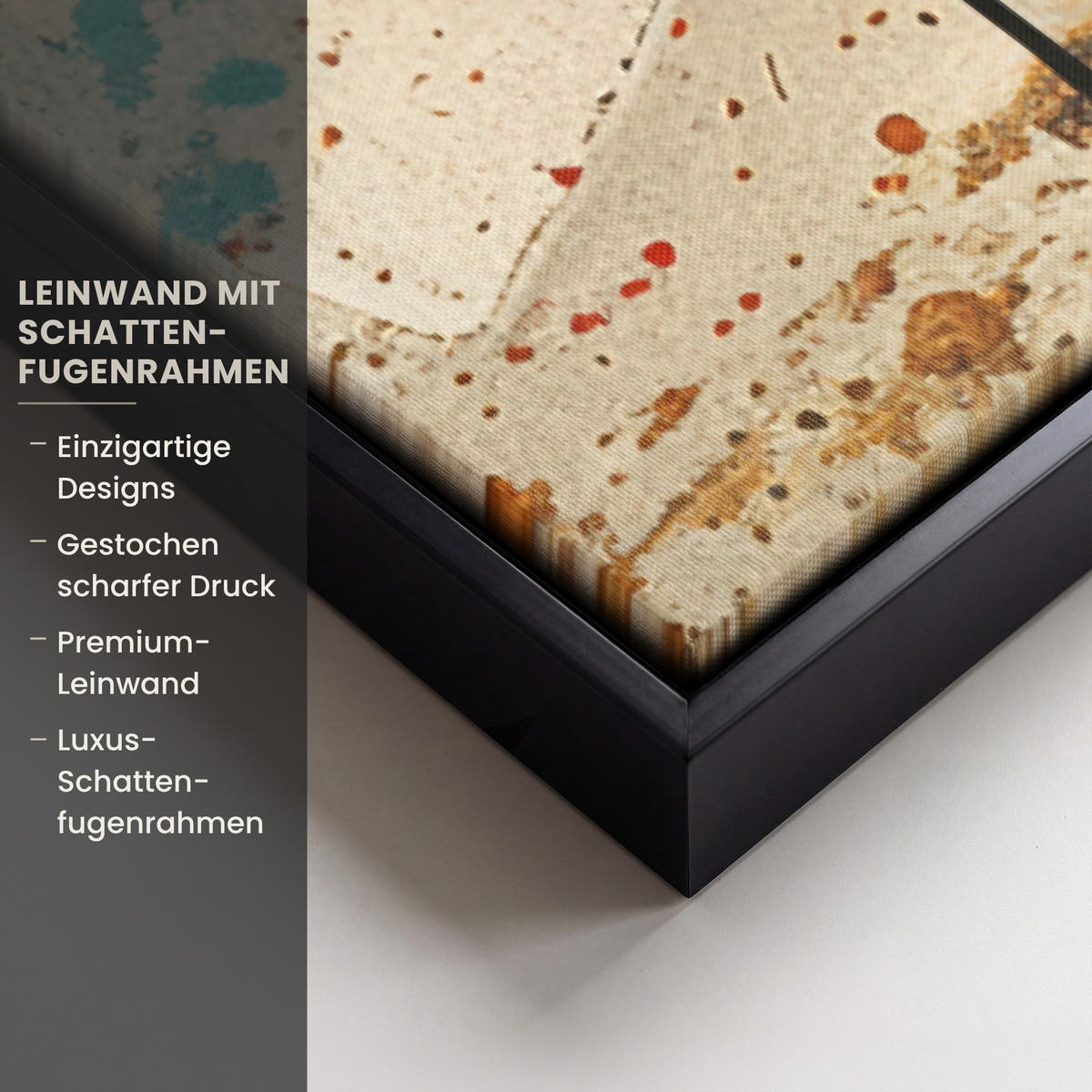 LEINWAND Bilder mit Rahmen - Abstrakt - Kunst - Gold - Modern - 60x90 - Multicolor, Textil (60/90cm) - MuchoWow