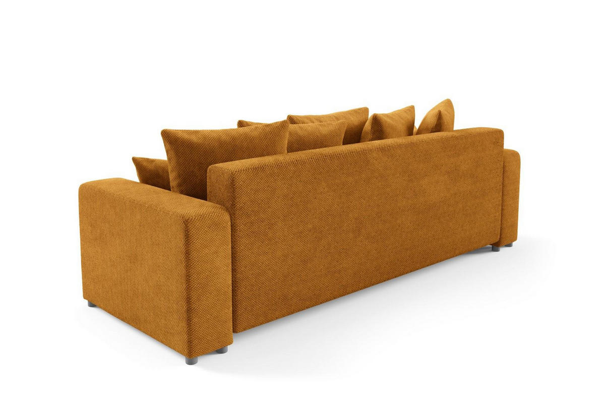 SCHLAFSOFA mit Bettkasten Gelb - Orange, Textil (247/88/93cm) - Furnisell