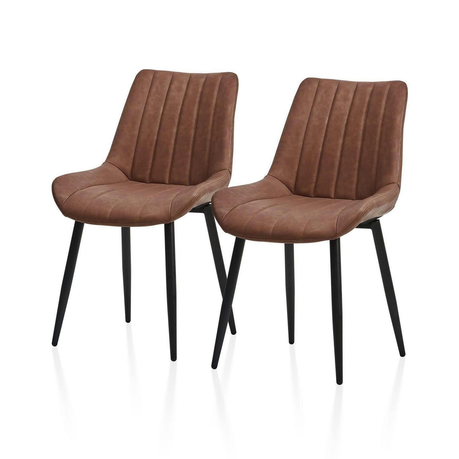 ESSZIMMERSTUHL 2er Set Kunstleder Braun, ergonomisch geformt - Braun, Kunststoff (53/89/45cm)