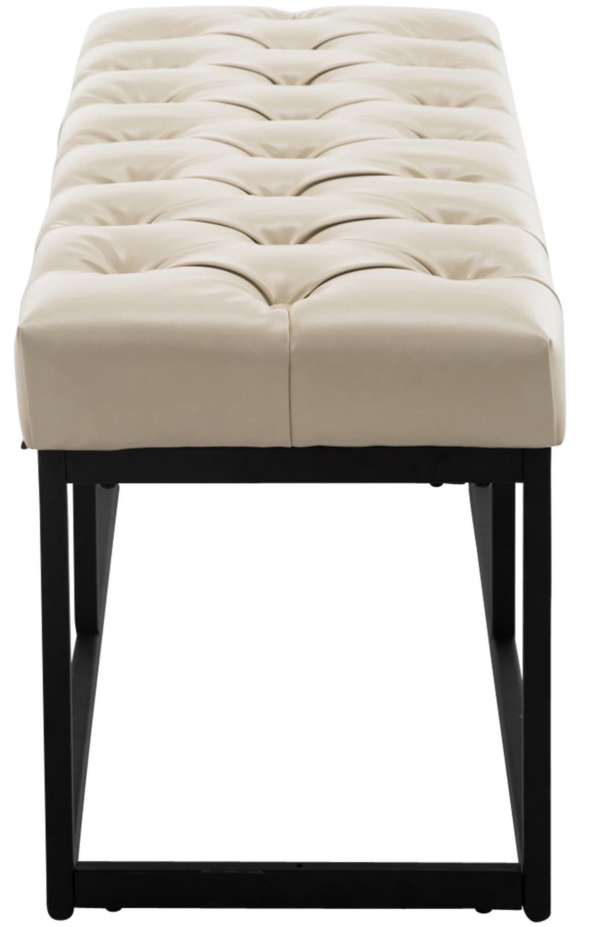 SITZBANK 100/38 cm Kunstleder creme - Creme/Schwarz, Textil/Metall (100/46/38cm) - CLP