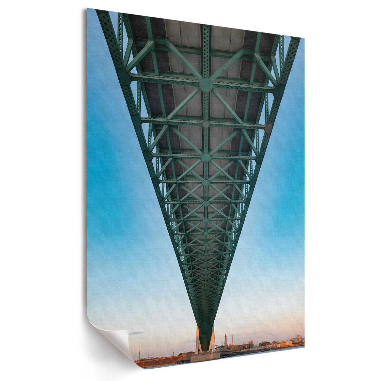 POSTER - 21x29 cm - Karo - Unter der Brücke - Blau, Textil (21/29.7/0.1cm) - TULUP