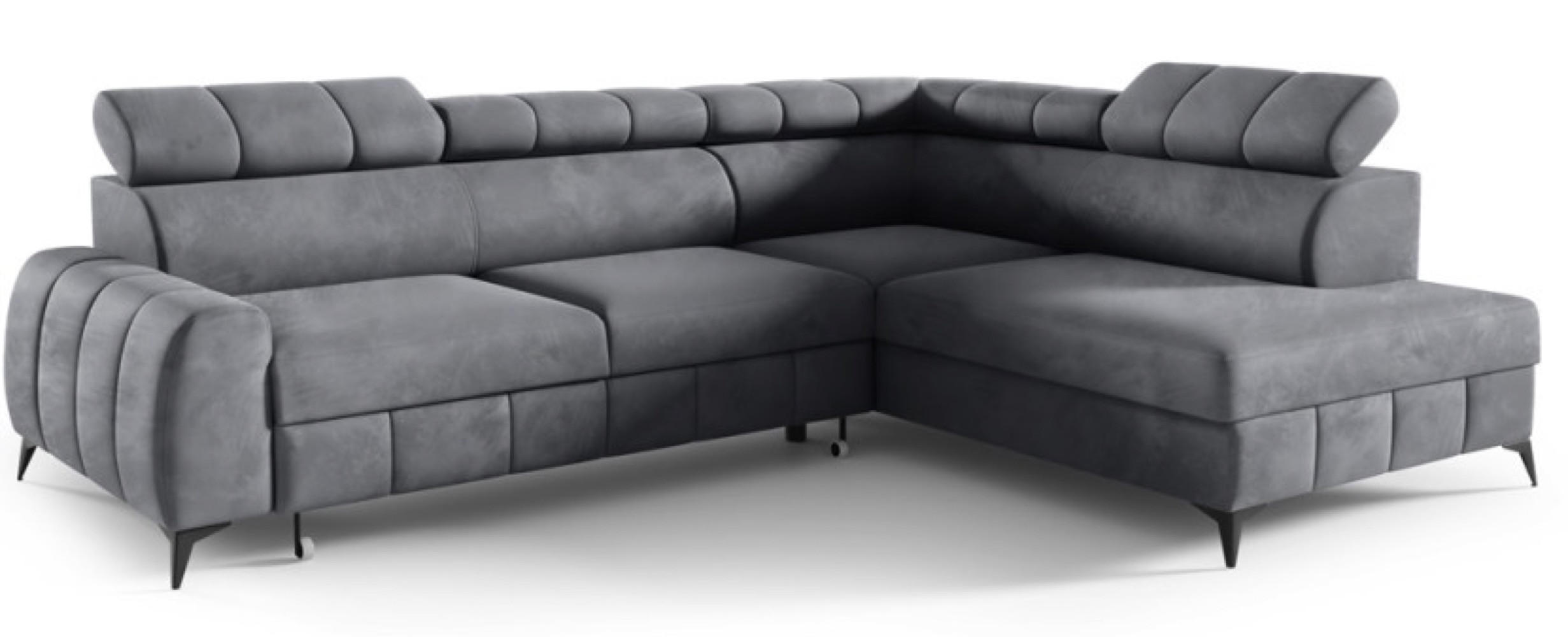 ECKSOFA Grau DON Ausziehbar Rechts - Grau, Textil (203/279cm) - Sepro Meble